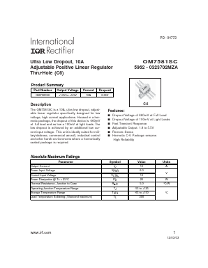 OM7581SC Datasheet PDF International Rectifier