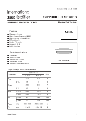 SD1100C08C Datasheet PDF International Rectifier