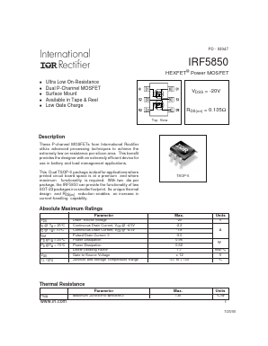 IRF5850 Datasheet PDF International Rectifier