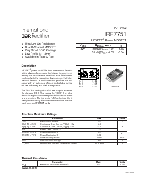 IRF7751 Datasheet PDF International Rectifier
