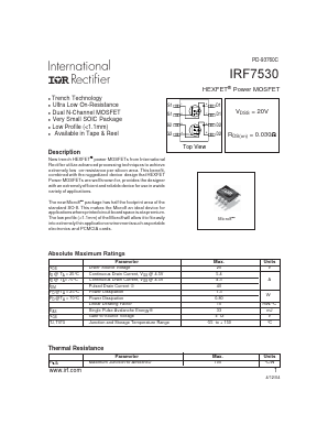 IRF7530 Datasheet PDF International Rectifier