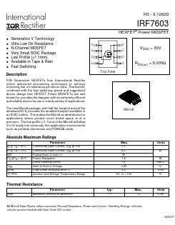 IRF7603TR Datasheet PDF International Rectifier
