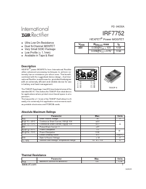 IRF7752 Datasheet PDF International Rectifier