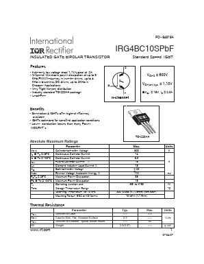 IRG4BC10SPBF Datasheet PDF International Rectifier
