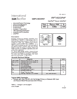 IRF7452QPBF Datasheet PDF International Rectifier