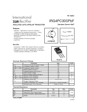 IRG4PC30SPBF Datasheet PDF International Rectifier