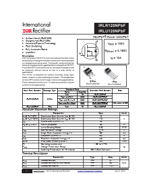 IRLU120NPBF Datasheet PDF International Rectifier