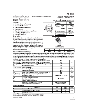 AUIRFR2607Z Datasheet PDF International Rectifier