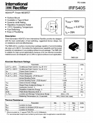 IRF540S Datasheet PDF International Rectifier