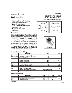 IRF530NPBF Datasheet PDF International Rectifier