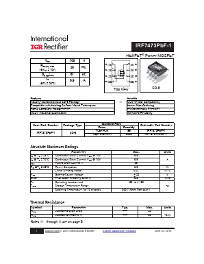IRF7473PBF-1 Datasheet PDF International Rectifier