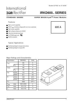 IRKD60008 Datasheet PDF International Rectifier