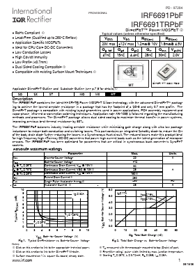 IRF6691TRPBF Datasheet PDF International Rectifier