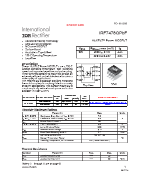 IRF7478QPBF Datasheet PDF International Rectifier