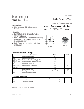 IRF7493TRPBF Datasheet PDF International Rectifier