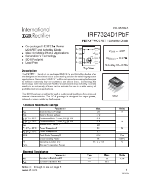 IRF7324D1PBF Datasheet PDF International Rectifier