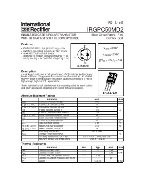 IRGPC50MD2 Datasheet PDF International Rectifier
