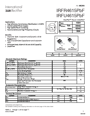 IRFR4615TRPBF Datasheet PDF International Rectifier
