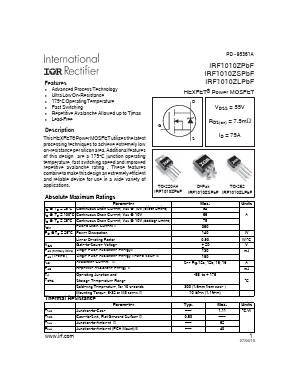 IRF1010ZSPBF Datasheet PDF International Rectifier