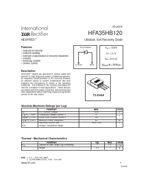 HFA35HB120 Datasheet PDF International Rectifier