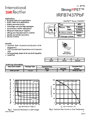IRFB7437PBF Datasheet PDF International Rectifier