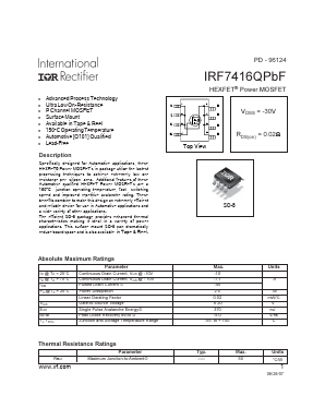 IRF7416QPBF Datasheet PDF International Rectifier