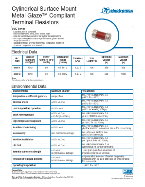SMC1100R200CLF7 Datasheet PDF IRC - a TT electronics Company.