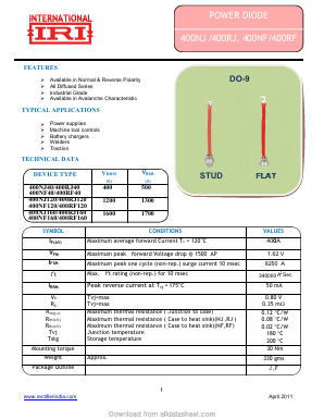 400NJ120 Datasheet PDF Insel Rectifier India Pvt. Ltd.