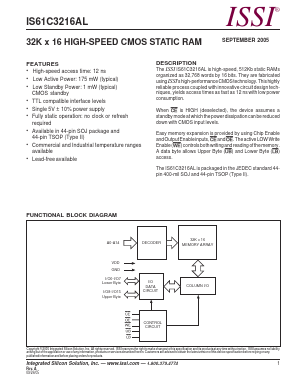 IS61C3216AL-12KI Datasheet PDF Integrated Silicon Solution