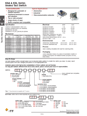 KSL0A231LFT Datasheet PDF ITT Cannon 