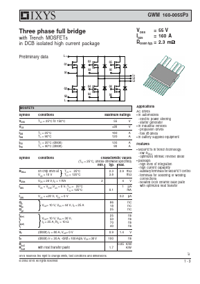GWM160-0055P3 Datasheet PDF IXYS CORPORATION