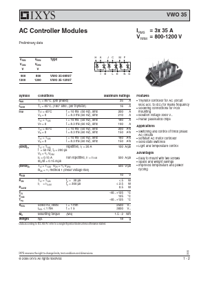 VWO35-08HO7 Datasheet PDF IXYS CORPORATION