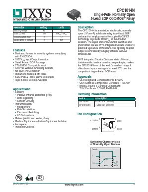 CPC1014N Datasheet PDF IXYS CORPORATION
