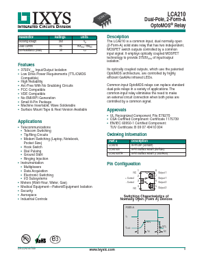 LCA210 Datasheet PDF IXYS CORPORATION