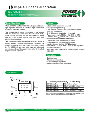 ILC7080 Datasheet PDF Impala Linear Corporation