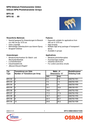 BPX80 Datasheet PDF Infineon Technologies