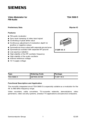 TDA5666-5 Datasheet PDF Infineon Technologies