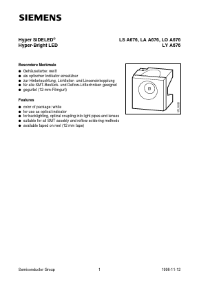 LYA679-CO Datasheet PDF Infineon Technologies