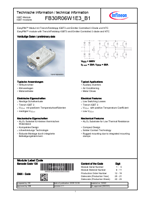 FB30R06W1E3_B1 Datasheet PDF Infineon Technologies