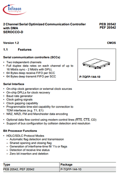 PEB20542 Datasheet PDF Infineon Technologies