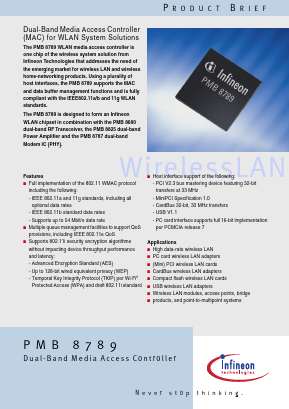 PMB8789 Datasheet PDF Infineon Technologies