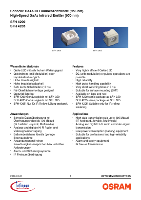 SFH4200 Datasheet PDF Infineon Technologies