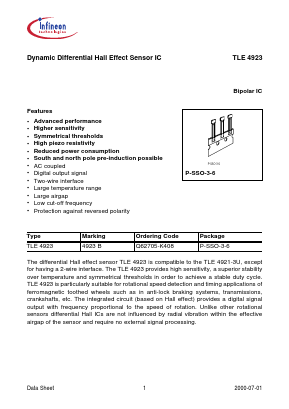 TLE4923 Datasheet PDF Infineon Technologies