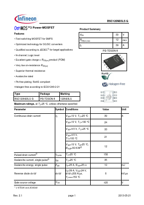 120N03LS Datasheet PDF Infineon Technologies