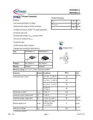 IPP055N03LG Datasheet PDF Infineon Technologies