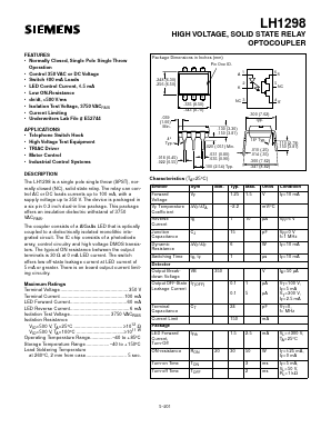 LH1298 Datasheet PDF Infineon Technologies