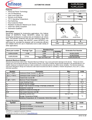 AUIRLU024N Datasheet PDF Infineon Technologies