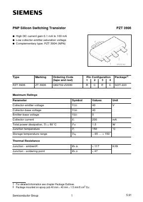 Q62702-Z2030 Datasheet PDF Infineon Technologies
