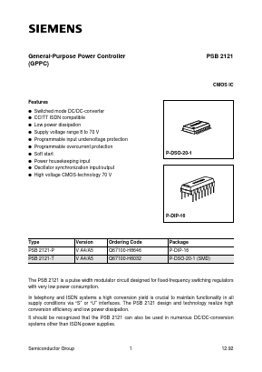 PSB2121 Datasheet PDF Infineon Technologies