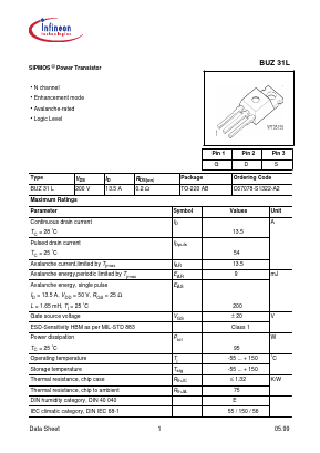 BUZ31L Datasheet PDF Infineon Technologies
